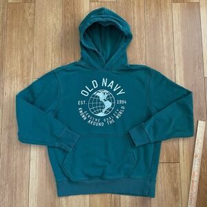 Vintage Old Navy Logo Men's Hoddie Green Small